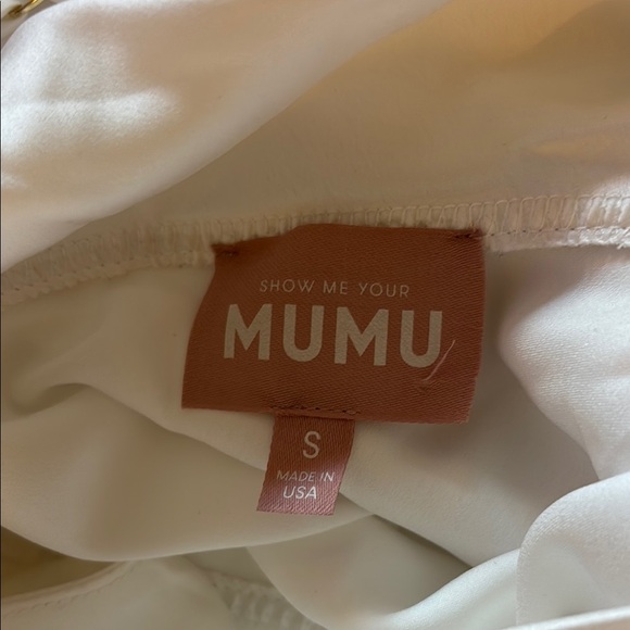 NWT Show Me Your MuMu White Sweetheart Slip Midi Dress Small - Picture 9 of 9